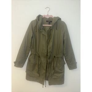 Forever21 Olive Green 100% Cotton Jacket Coat Women Sz Sm Fisherman Outdoor Chor